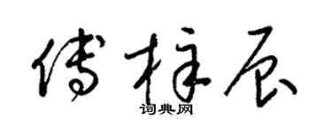 梁锦英傅梓辰草书个性签名怎么写