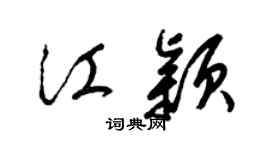 梁锦英江颖草书个性签名怎么写