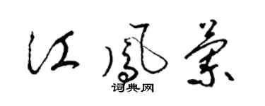 梁锦英江凤兰草书个性签名怎么写