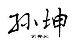 曾庆福孙坤行书个性签名怎么写