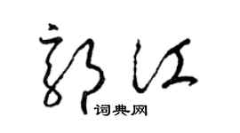 梁锦英郭江草书个性签名怎么写