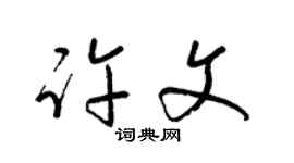 梁锦英许文草书个性签名怎么写