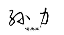 梁锦英孙力草书个性签名怎么写