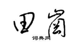 梁锦英田岗草书个性签名怎么写