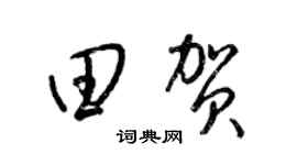 梁锦英田贺草书个性签名怎么写