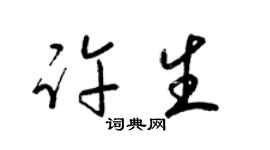 梁锦英许生草书个性签名怎么写