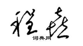 梁锦英程喜草书个性签名怎么写