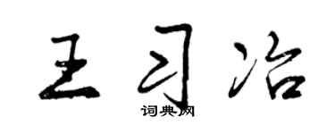 曾庆福王习冶行书个性签名怎么写