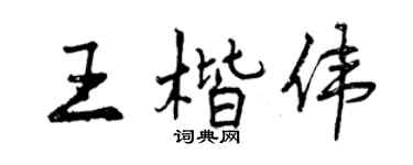 曾庆福王楷伟行书个性签名怎么写