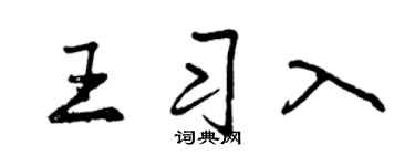 曾庆福王习入行书个性签名怎么写