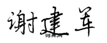 曾庆福谢建军行书个性签名怎么写