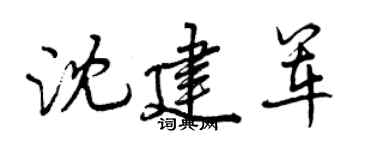 曾庆福沈建军行书个性签名怎么写