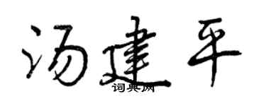 曾庆福汤建平行书个性签名怎么写