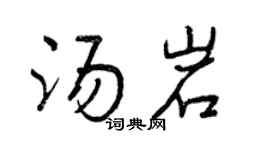 曾庆福汤岩行书个性签名怎么写