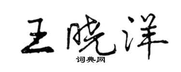 曾庆福王晓洋行书个性签名怎么写