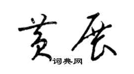 梁锦英黄展草书个性签名怎么写