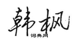 骆恒光韩枫行书个性签名怎么写