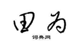 梁锦英田为草书个性签名怎么写