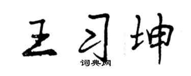 曾庆福王习坤行书个性签名怎么写