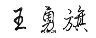 骆恒光王勇旗行书个性签名怎么写