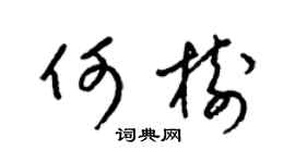 梁锦英何树草书个性签名怎么写