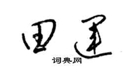 梁锦英田运草书个性签名怎么写