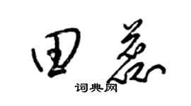 梁锦英田蕊草书个性签名怎么写