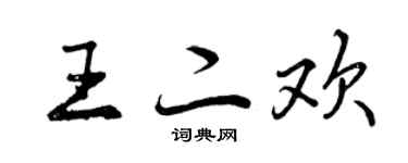 曾庆福王二欢行书个性签名怎么写