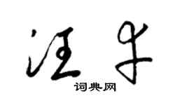 梁锦英汪幸草书个性签名怎么写