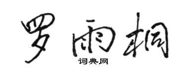 骆恒光罗雨桐行书个性签名怎么写