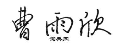 骆恒光曹雨欣行书个性签名怎么写