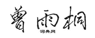 骆恒光曾雨桐行书个性签名怎么写