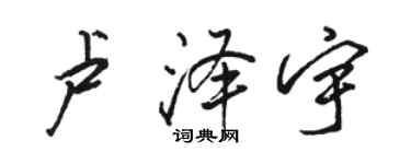 骆恒光卢泽宇行书个性签名怎么写