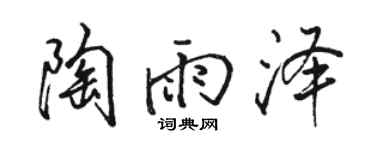 骆恒光陶雨泽行书个性签名怎么写