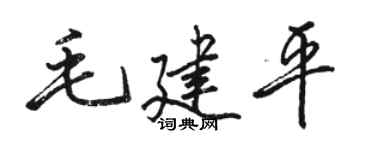 骆恒光毛建平行书个性签名怎么写