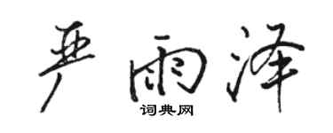 骆恒光严雨泽行书个性签名怎么写