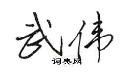 骆恒光武伟行书个性签名怎么写