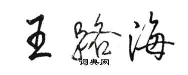 骆恒光王路海行书个性签名怎么写