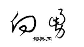 梁锦英向勇草书个性签名怎么写