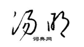 梁锦英汤明草书个性签名怎么写