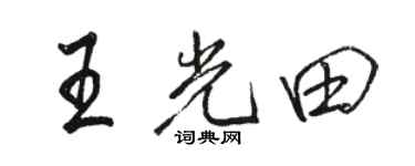 骆恒光王光田行书个性签名怎么写