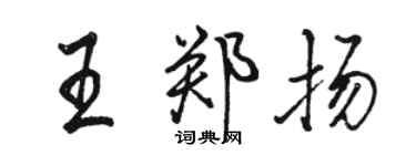 骆恒光王郑扬行书个性签名怎么写