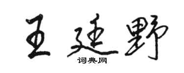 骆恒光王廷野行书个性签名怎么写