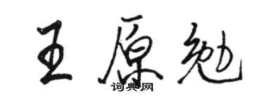 骆恒光王原勉行书个性签名怎么写