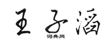 骆恒光王子滔行书个性签名怎么写