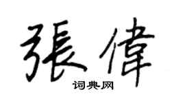 王正良张伟行书个性签名怎么写