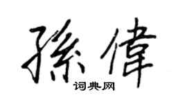 王正良孙伟行书个性签名怎么写