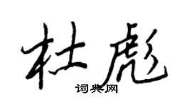 王正良杜彪行书个性签名怎么写