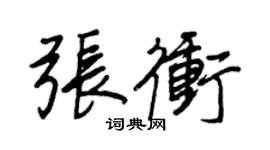 王正良张冲行书个性签名怎么写