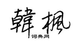 王正良韩枫行书个性签名怎么写